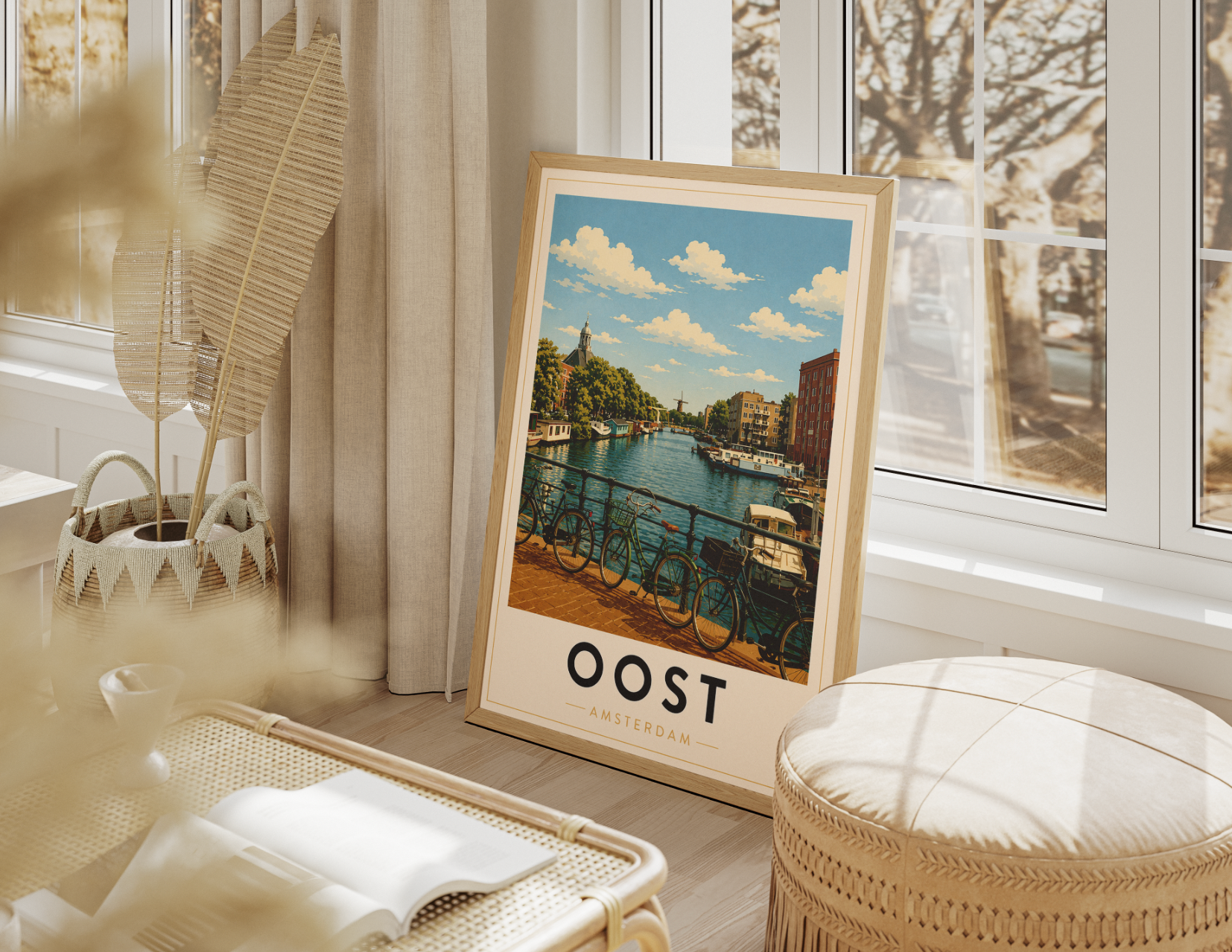 Oost Poster – Amsterdam Oost Canal Wall Art Print