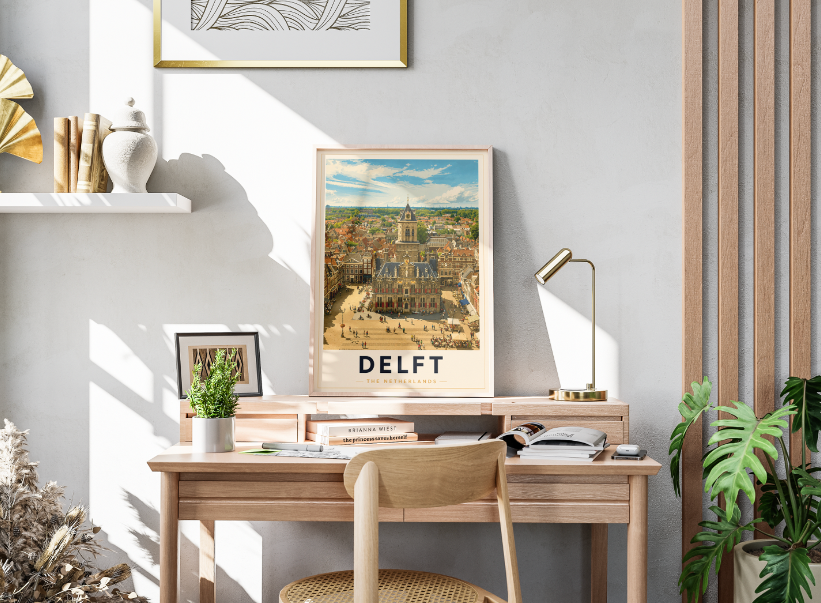 Delft Poster – Vintage Netherlands Travel Wall Art Print