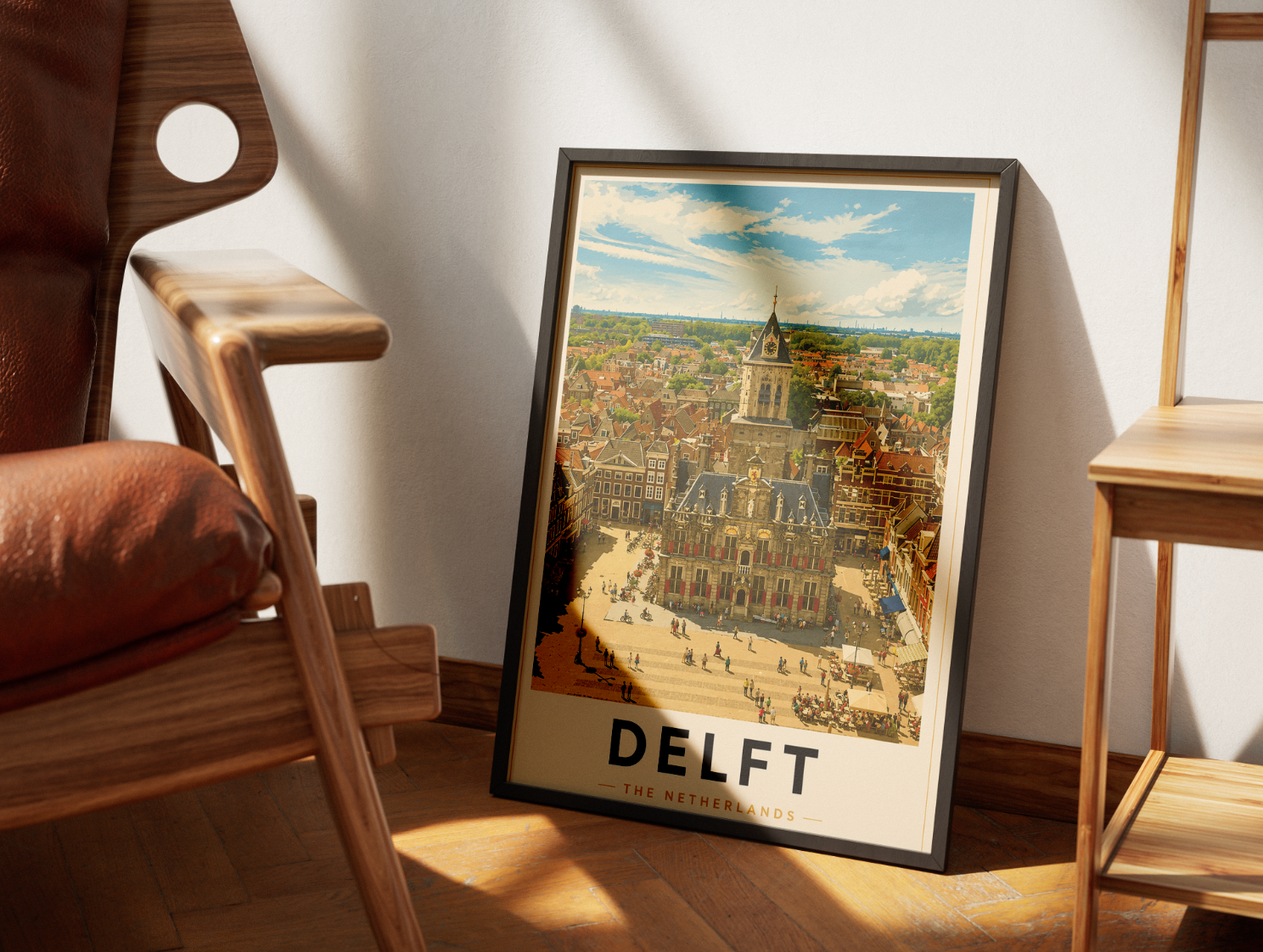 Delft Poster – Vintage Netherlands Travel Wall Art Print