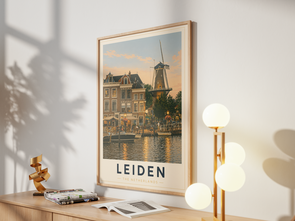 Leiden Poster – Vintage Netherlands Travel Wall Art Print
