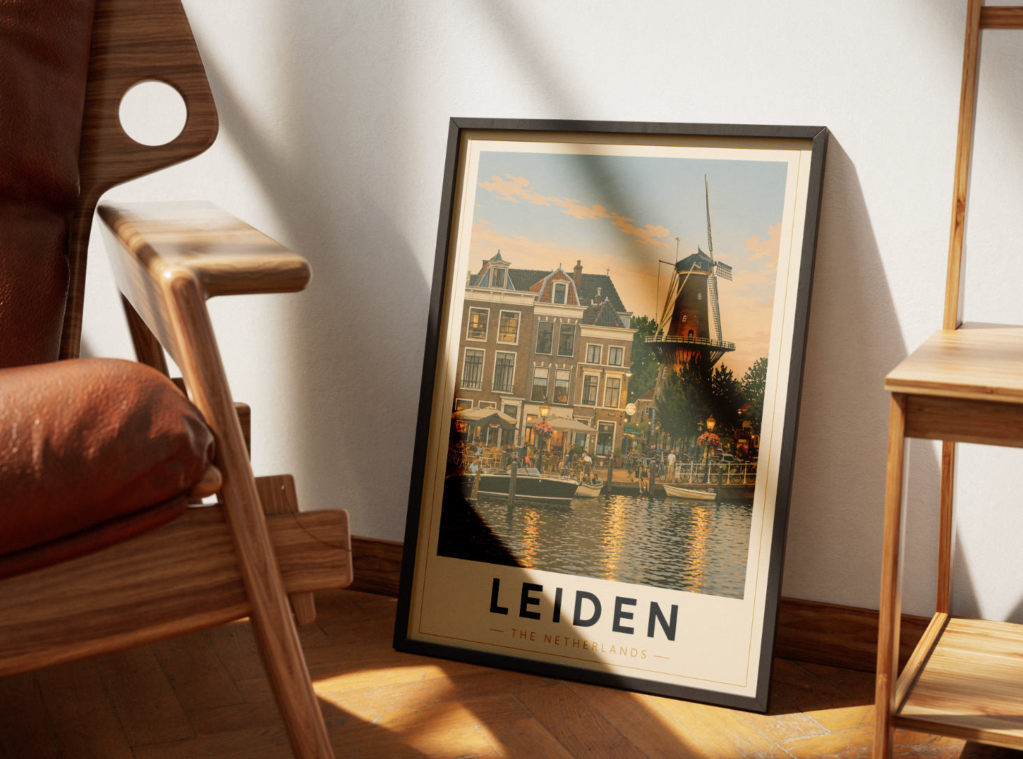 Leiden Poster – Vintage Netherlands Travel Wall Art Print