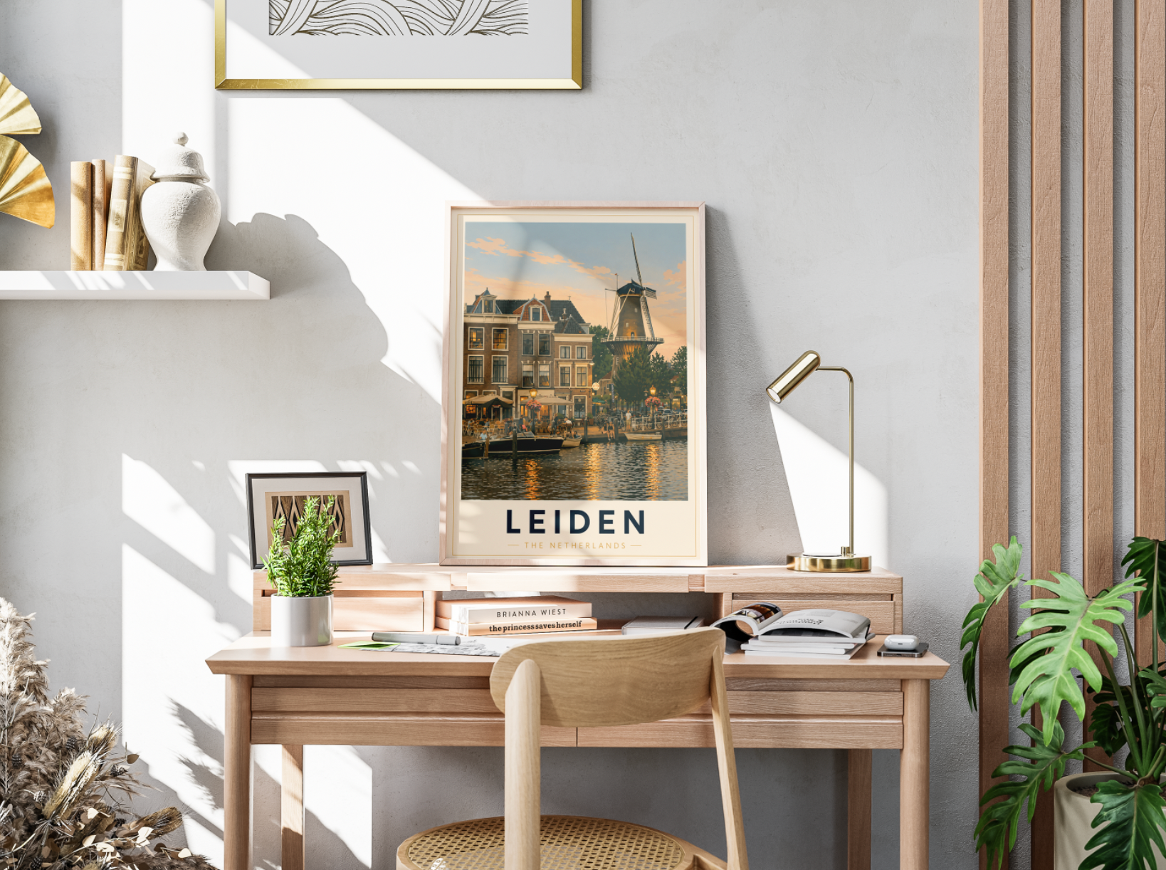 Leiden Poster – Vintage Netherlands Travel Wall Art Print