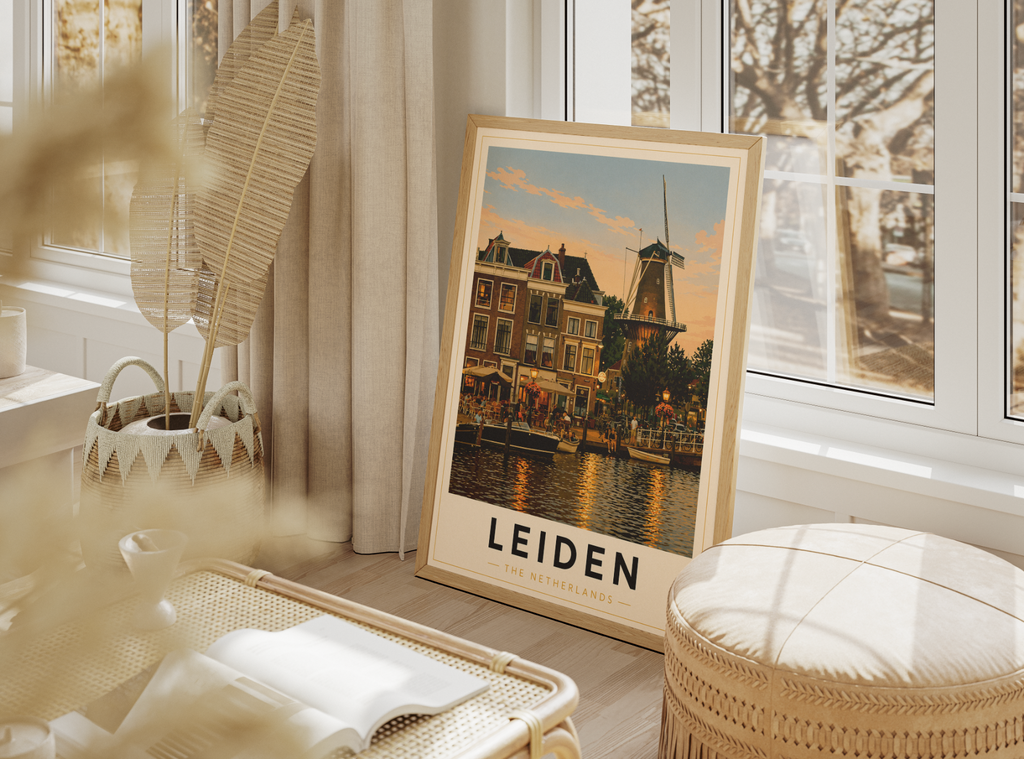 Leiden Poster – Vintage Netherlands Travel Wall Art Print