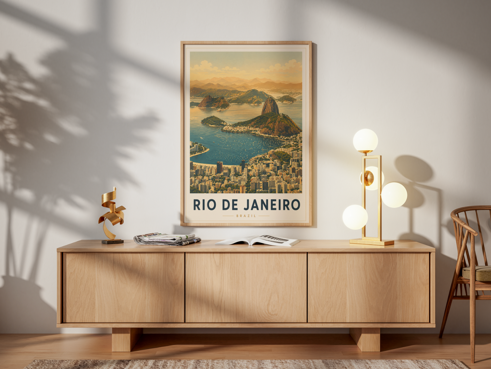 Rio de Janeiro Poster – Vintage Brazil Travel Wall Art Print