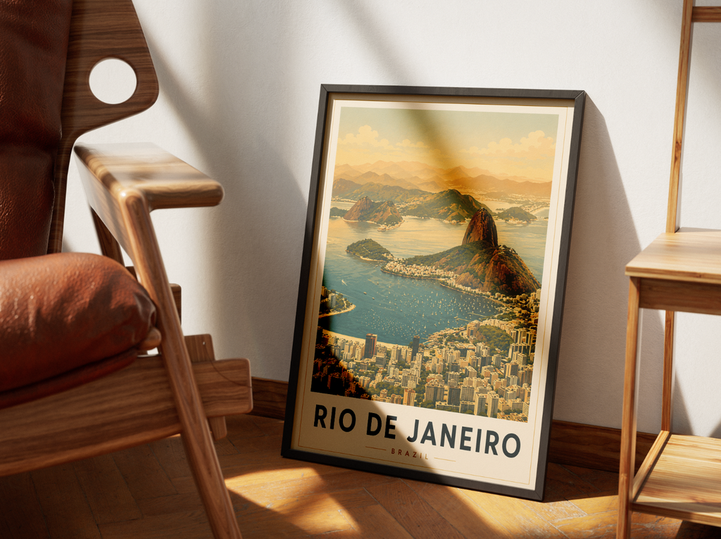 Rio de Janeiro Poster – Vintage Brazil Travel Wall Art Print