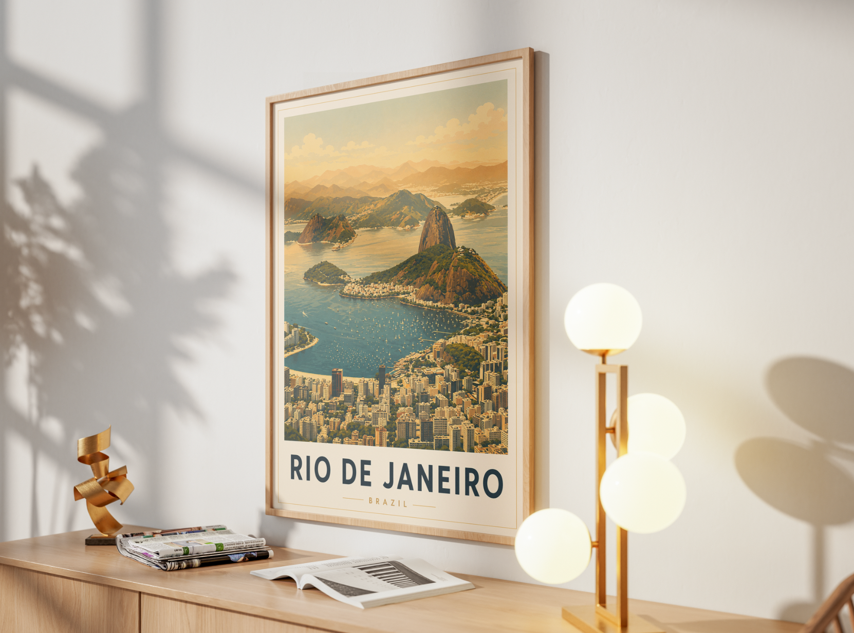 Rio de Janeiro Poster – Vintage Brazil Travel Wall Art Print