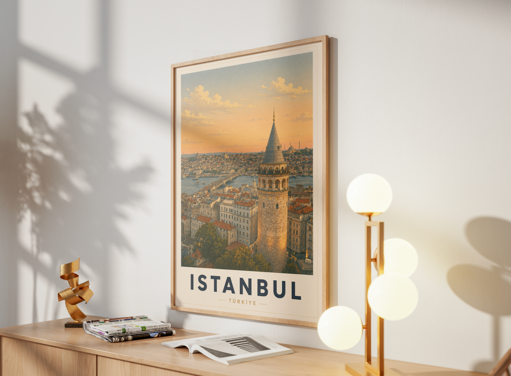 Istanbul Poster – Vintage Türkiye Travel Wall Art Print