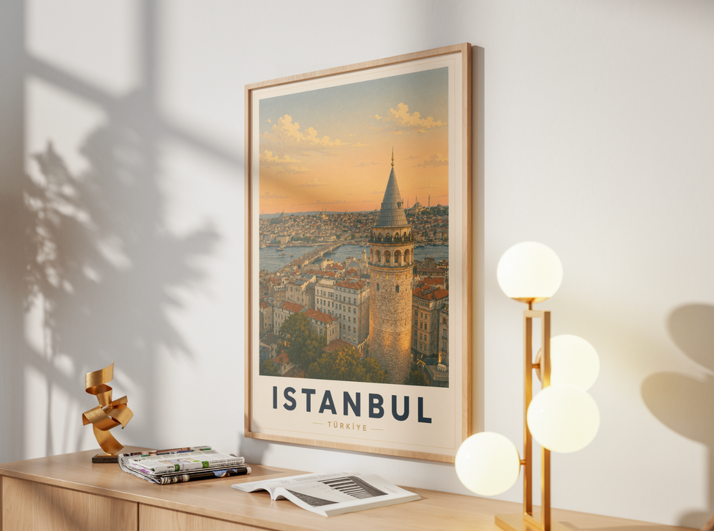 Istanbul Poster – Vintage Türkiye Travel Wall Art Print