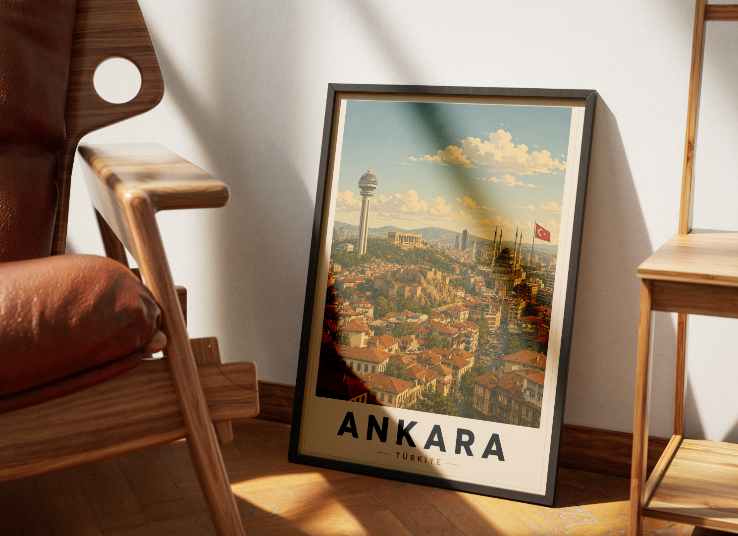 Ankara Travel Poster | Vintage Türkiye Wall Art | Retro Ankara City Print