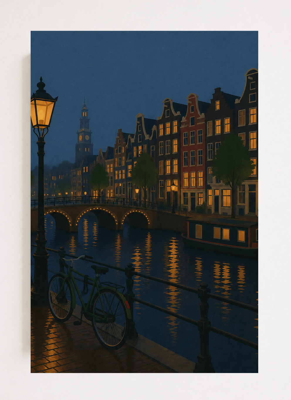 Amsterdam at Night — Canal Poster