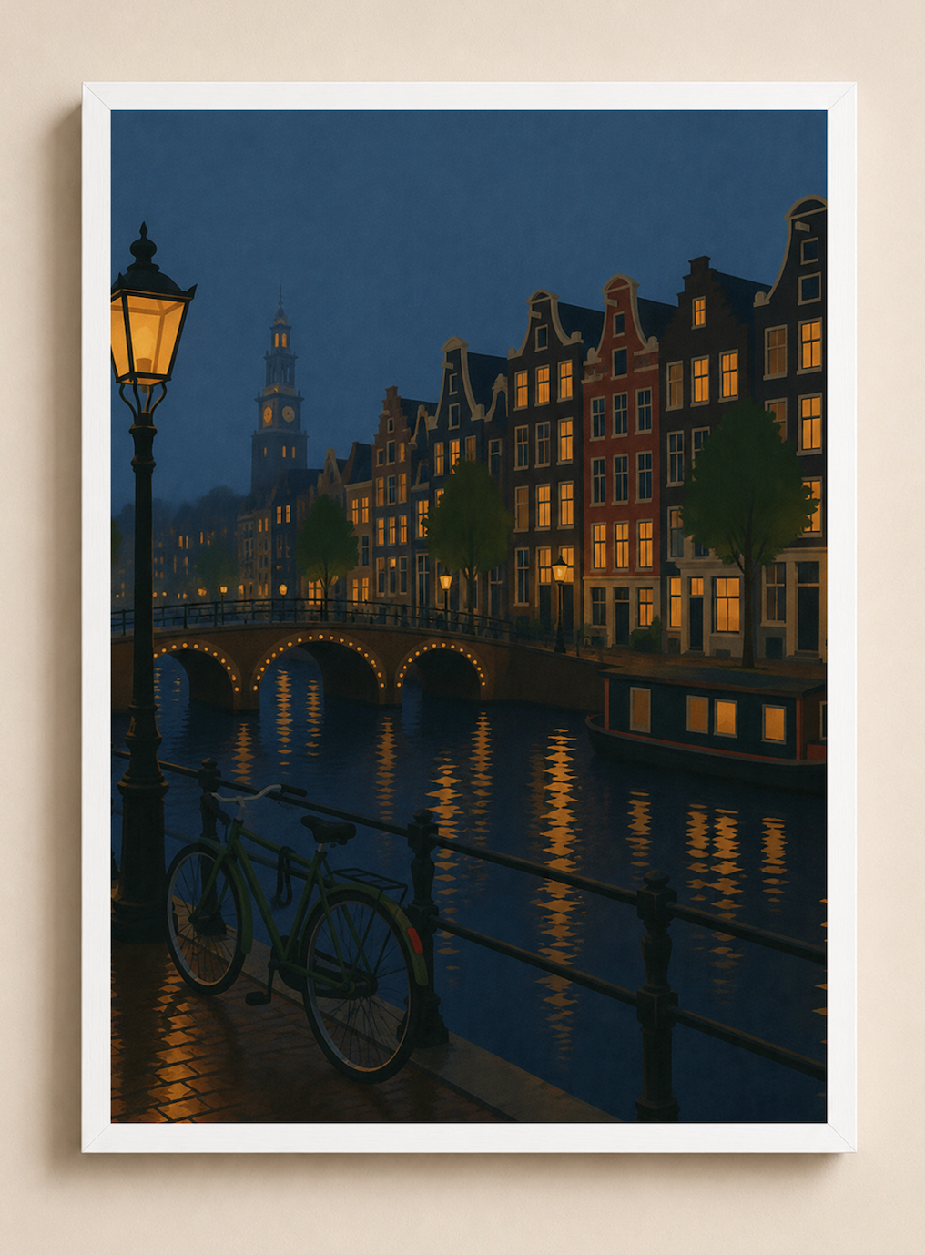 Amsterdam at Night — Canal Poster