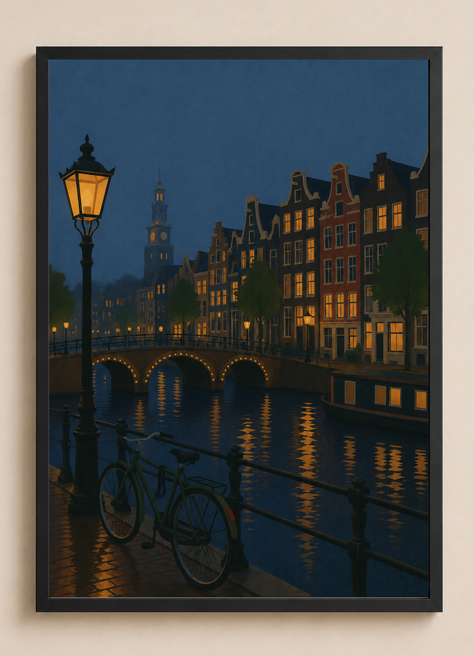 Amsterdam at Night — Canal Poster