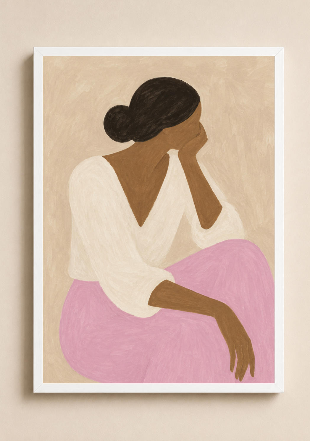 Daydreaming - Abstract Woman Figure Art Poster