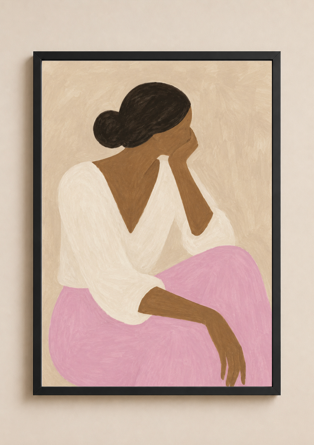 Daydreaming - Abstract Woman Figure Art Poster
