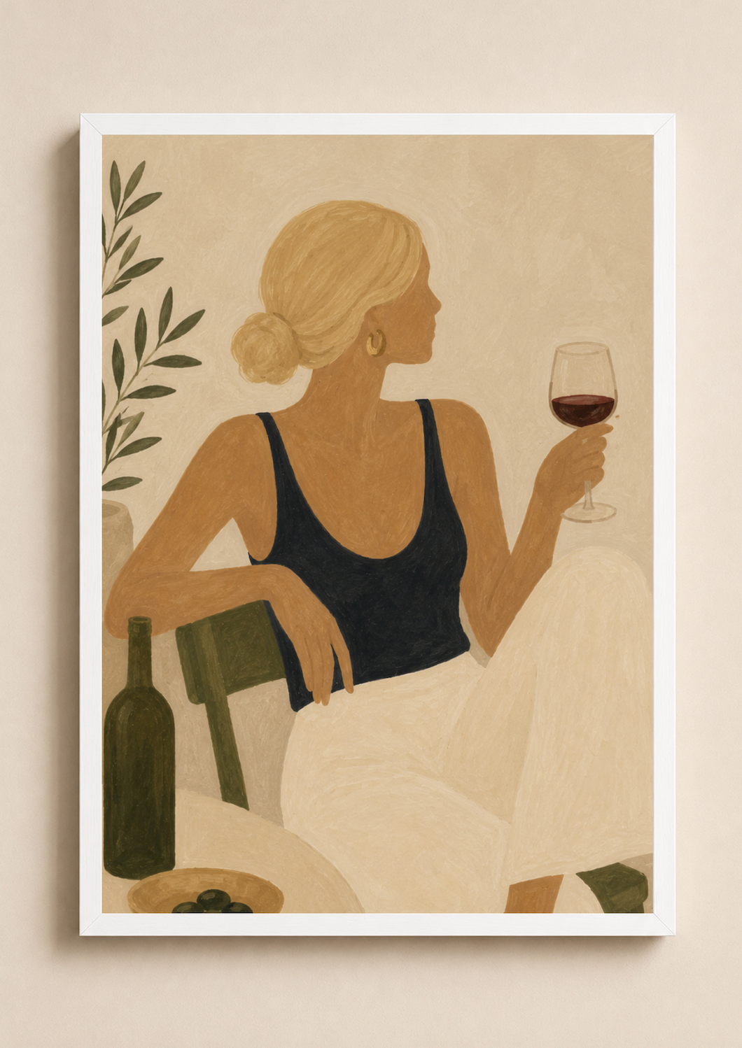 Wine Glass — Abstract Woman Figure Art Print