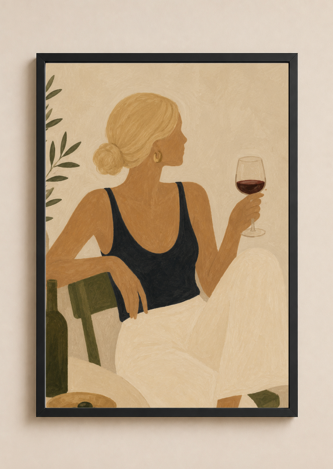 Wine Glass — Abstract Woman Figure Art Print