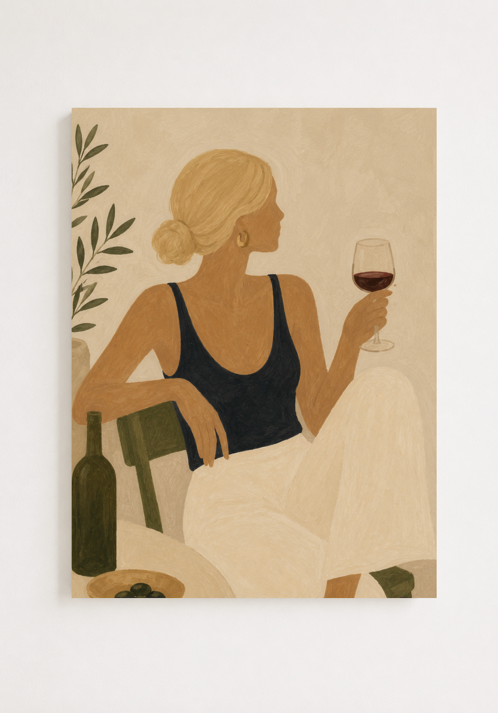 Wine Glass — Abstract Woman Figure Art Print