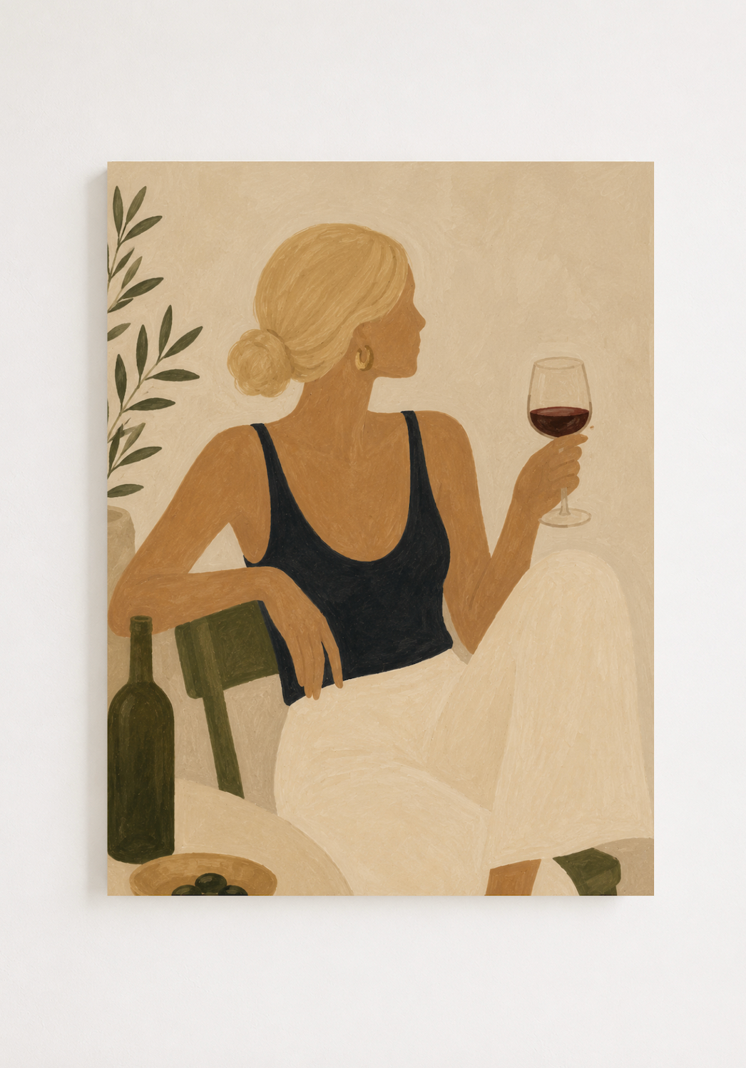 Wine Glass — Abstract Woman Figure Art Print
