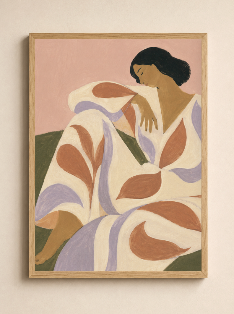 Soft Landing — Abstract Woman Figure Art Print