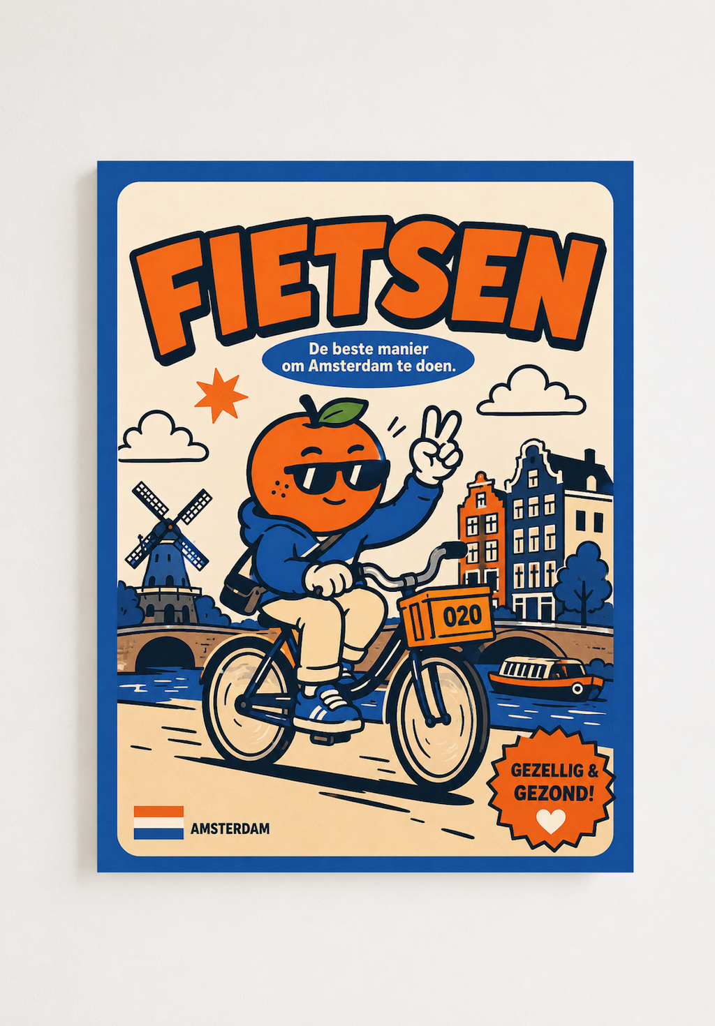 Appie op de Fiets   — Amsterdam Art Print