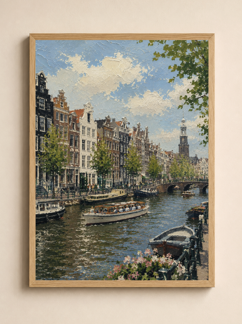Prinsengracht — Amsterdam Oil Painting Style Print