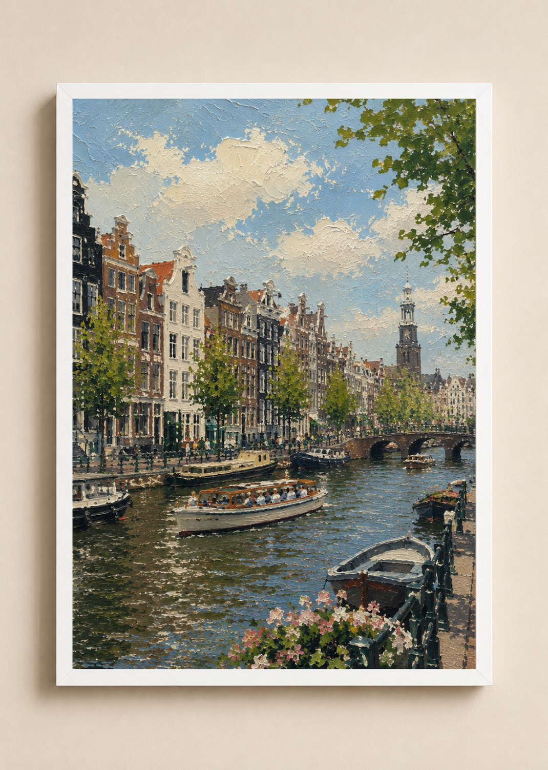 Prinsengracht — Amsterdam Oil Painting Style Print