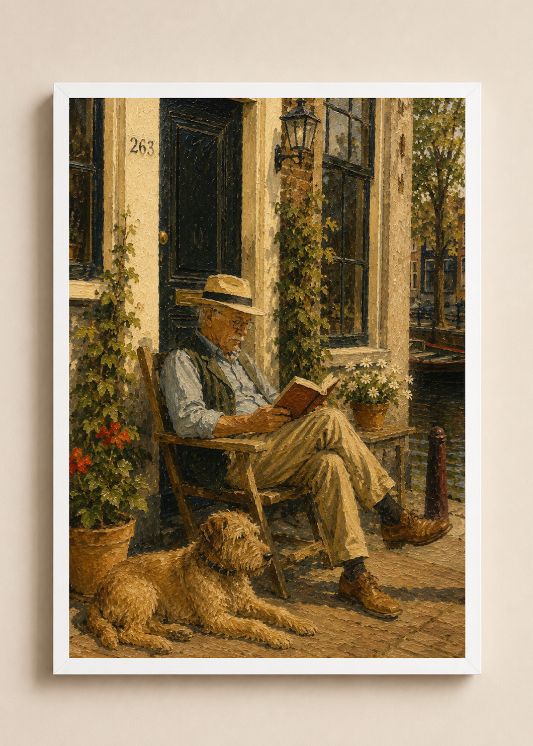 Canal Life —  Amsterdam Oil Painting Style Print