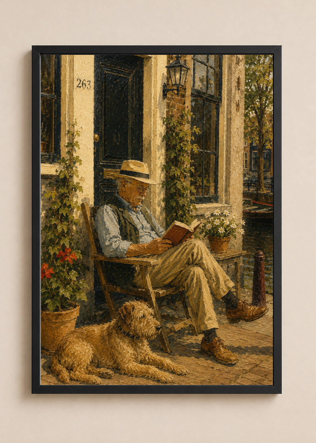 Canal Life —  Amsterdam Oil Painting Style Print
