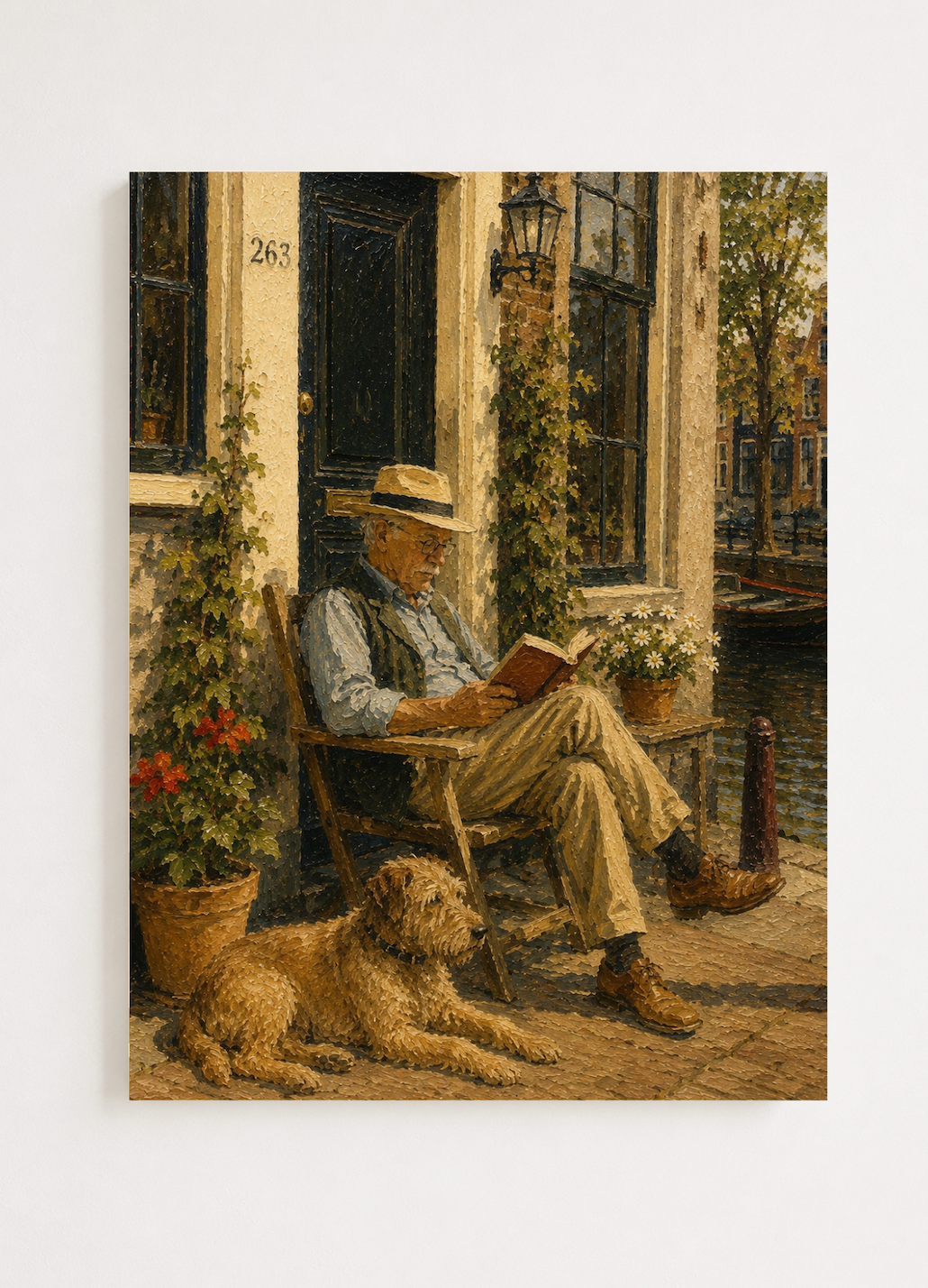 Canal Life —  Amsterdam Oil Painting Style Print