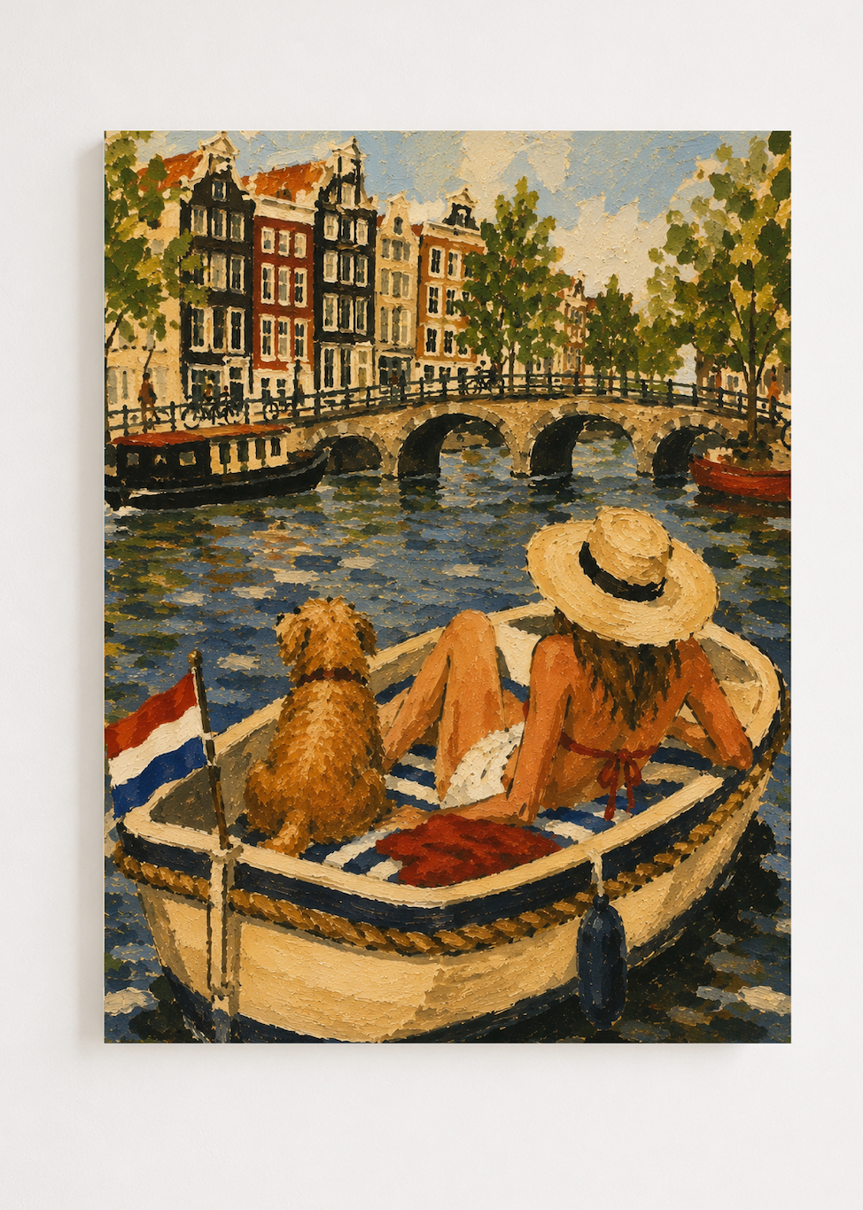 Canal Day — Amsterdam Oil Painting Print