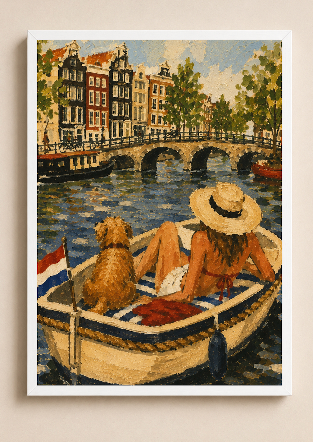 Canal Day — Amsterdam Oil Painting Print