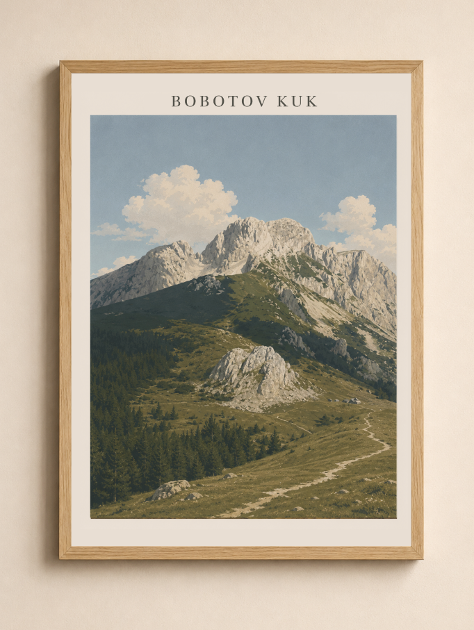 Bobotov Kuk Mountain Poster – Durmitor National Park Landscape Wall Art Print