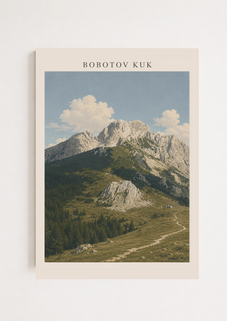 Bobotov Kuk Mountain Poster – Durmitor National Park Landscape Wall Art Print