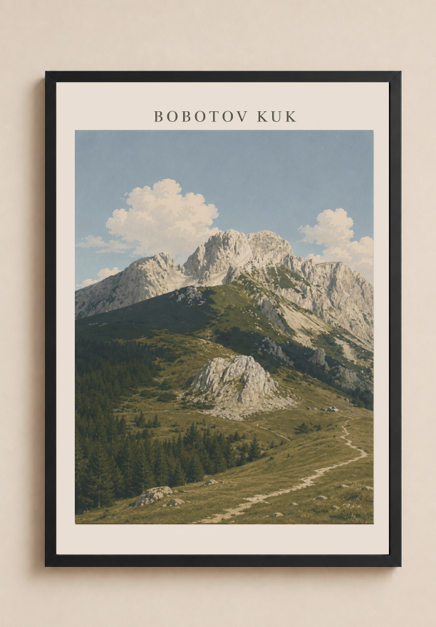 Bobotov Kuk Mountain Poster – Durmitor National Park Landscape Wall Art Print