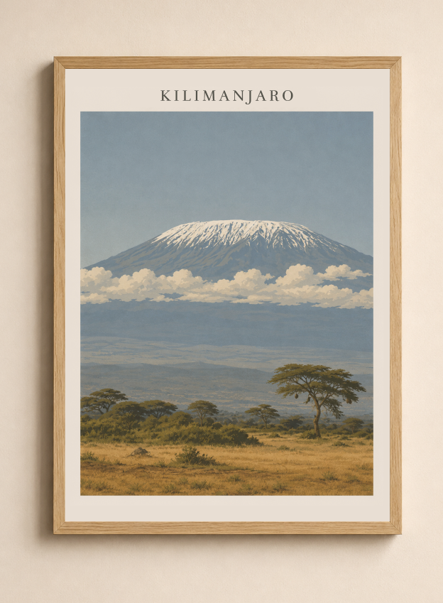 Mount Kilimanjaro Poster – African Mountain Landscape Wall Art Print