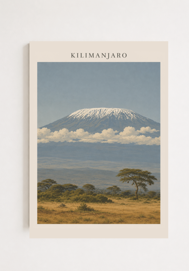 Mount Kilimanjaro Poster – African Mountain Landscape Wall Art Print