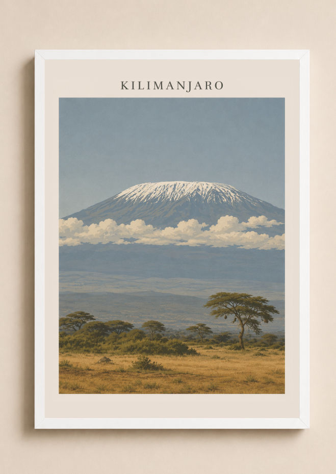Mount Kilimanjaro Poster – African Mountain Landscape Wall Art Print