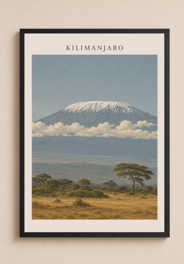 Mount Kilimanjaro Poster – African Mountain Landscape Wall Art Print