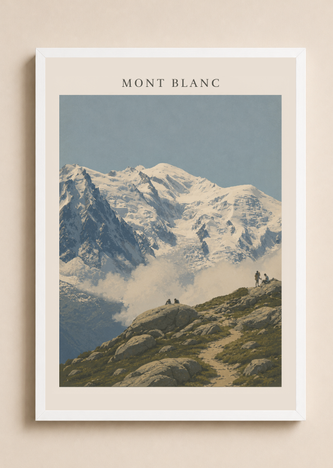 Mont Blanc Poster – French Alps Mountain Landscape Wall Art Print