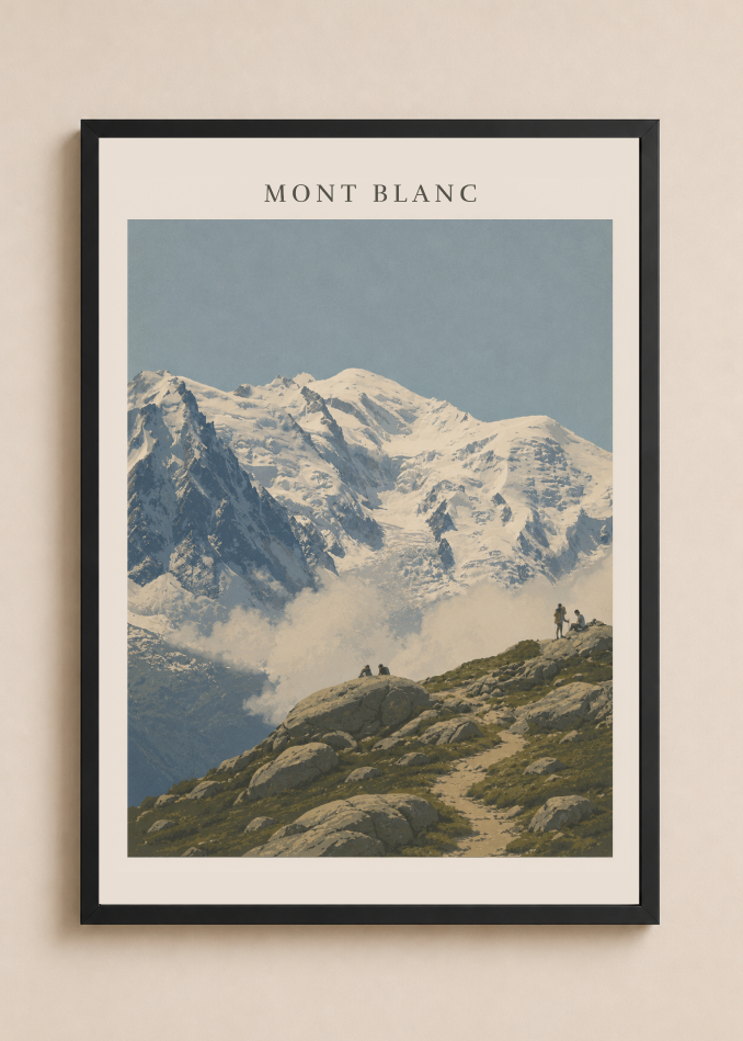 Mont Blanc Poster – French Alps Mountain Landscape Wall Art Print