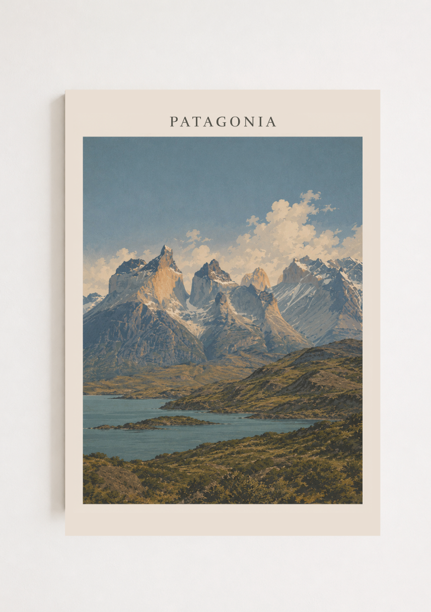 Patagonia Mountain Poster – Patagonian Landscape Wall Art Print