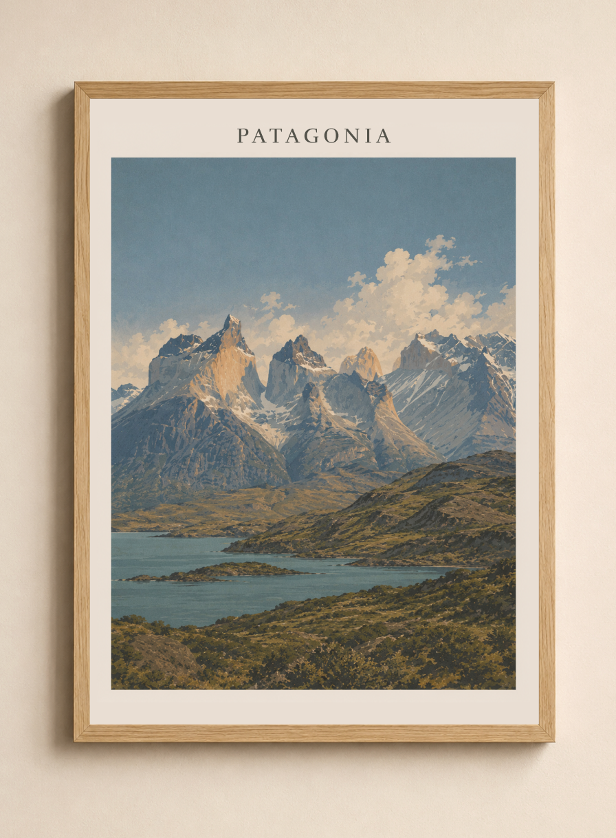 Patagonia Mountain Poster – Patagonian Landscape Wall Art Print