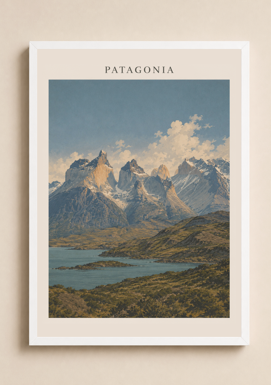 Patagonia Mountain Poster – Patagonian Landscape Wall Art Print