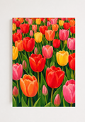Dutch Tulip Field Poster – Colorful Botanical Floral Wall Art Print