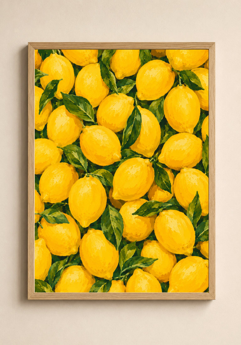 Lemon Botanical Print | Vibrant Citrus Illustration Wall Art
