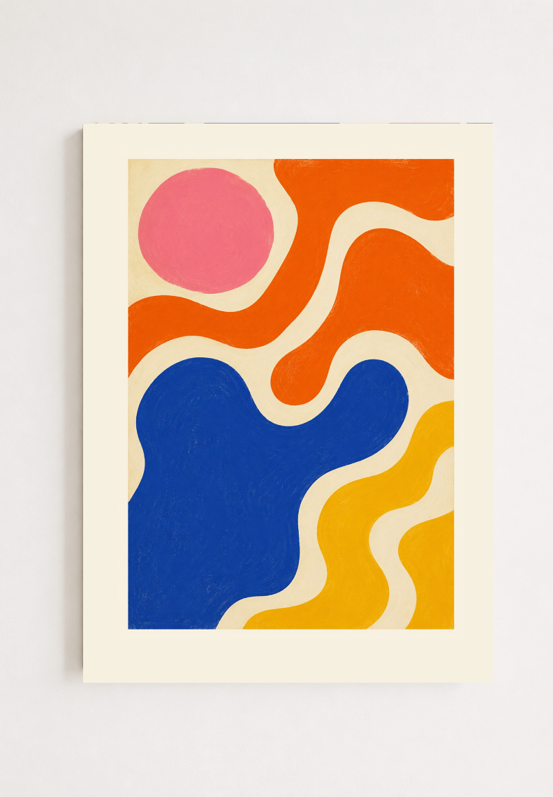 Abstract Color Flow Print | Modern Organic Shapes Wall Art