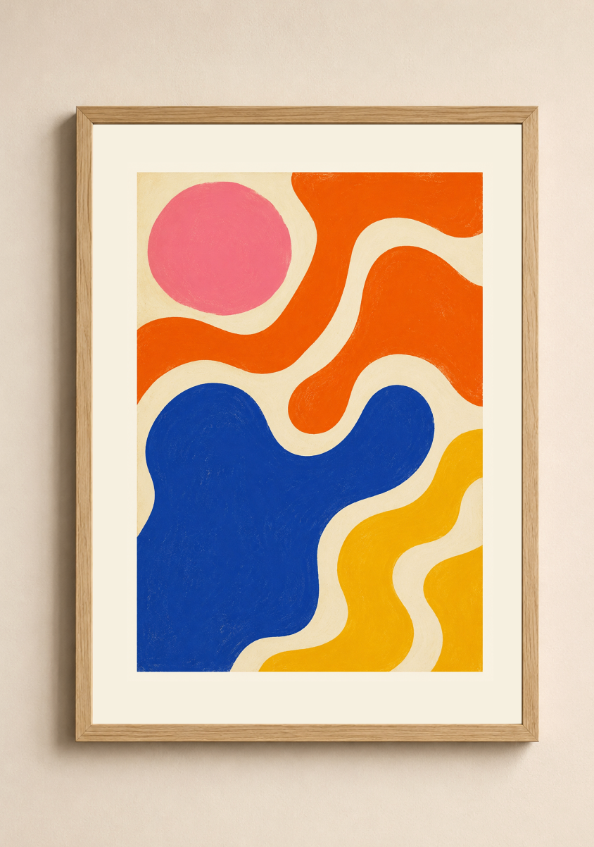 Abstract Color Flow Print | Modern Organic Shapes Wall Art