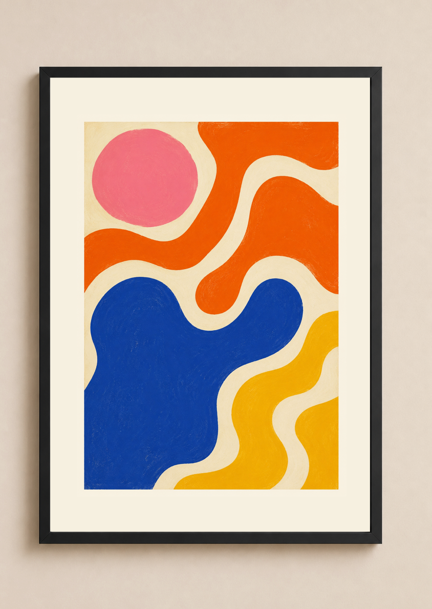 Abstract Color Flow Print | Modern Organic Shapes Wall Art