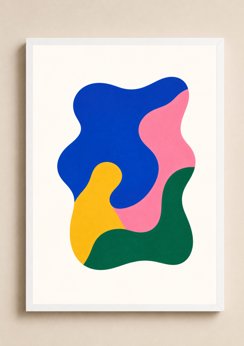 Modern Abstract Shapes Poster – Colorful Minimalist Wall Art Print