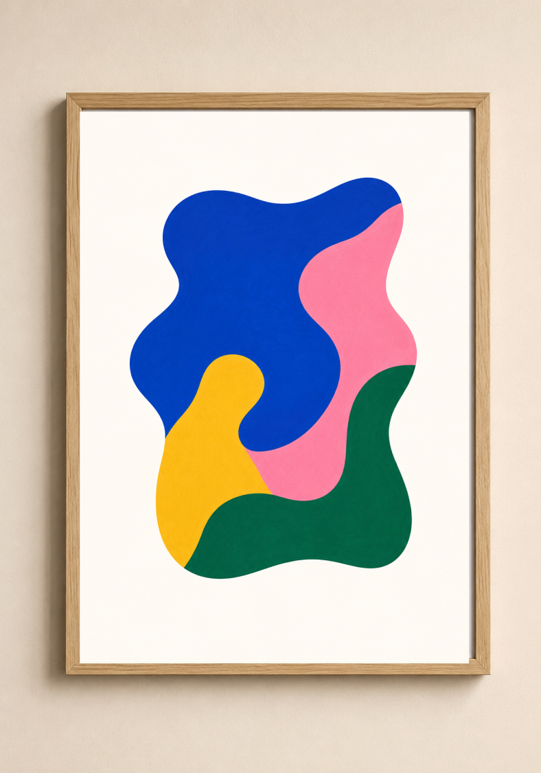 Modern Abstract Shapes Poster – Colorful Minimalist Wall Art Print